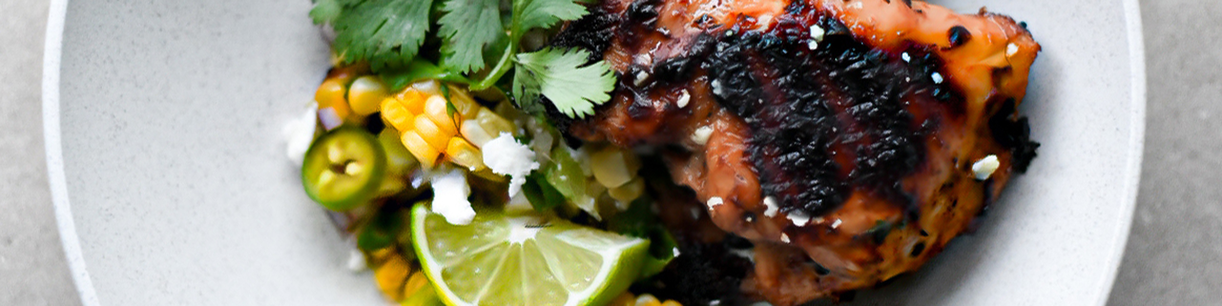 BBQ Chicken Thighs with Elote Salad